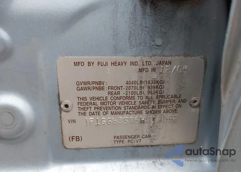 2005 Subaru Impreza Outback Sport Base W/Special Edition z USA, uszkodzony, nr VIN JF1GG68585H813632